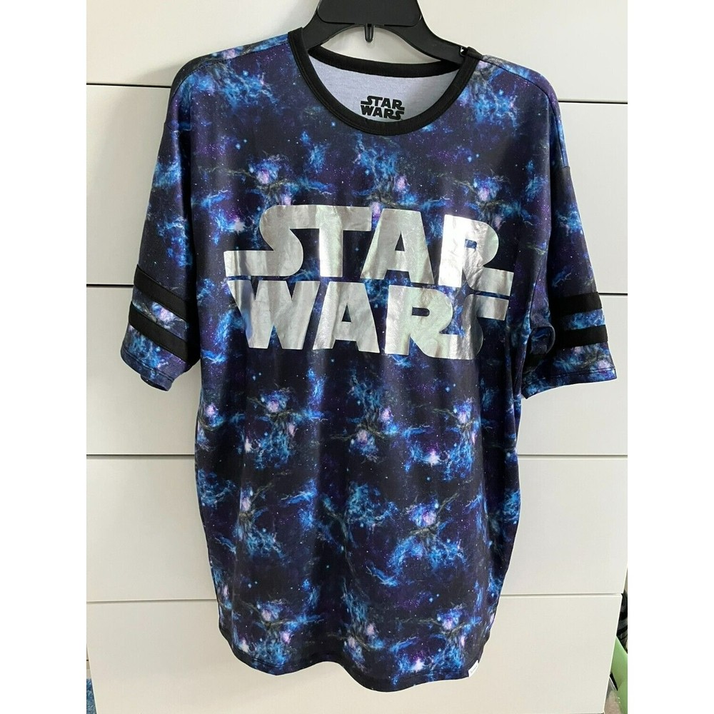 Her Universe Disney Star Wars Silver Galaxy Print Unisex Shirt Top Size Small
